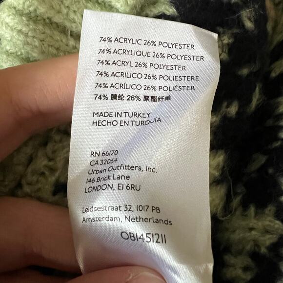 NWT Anthropologie Green Fair Isle Turtleneck Oversized Winter Holiday Sweater S - Picture 14 of 14